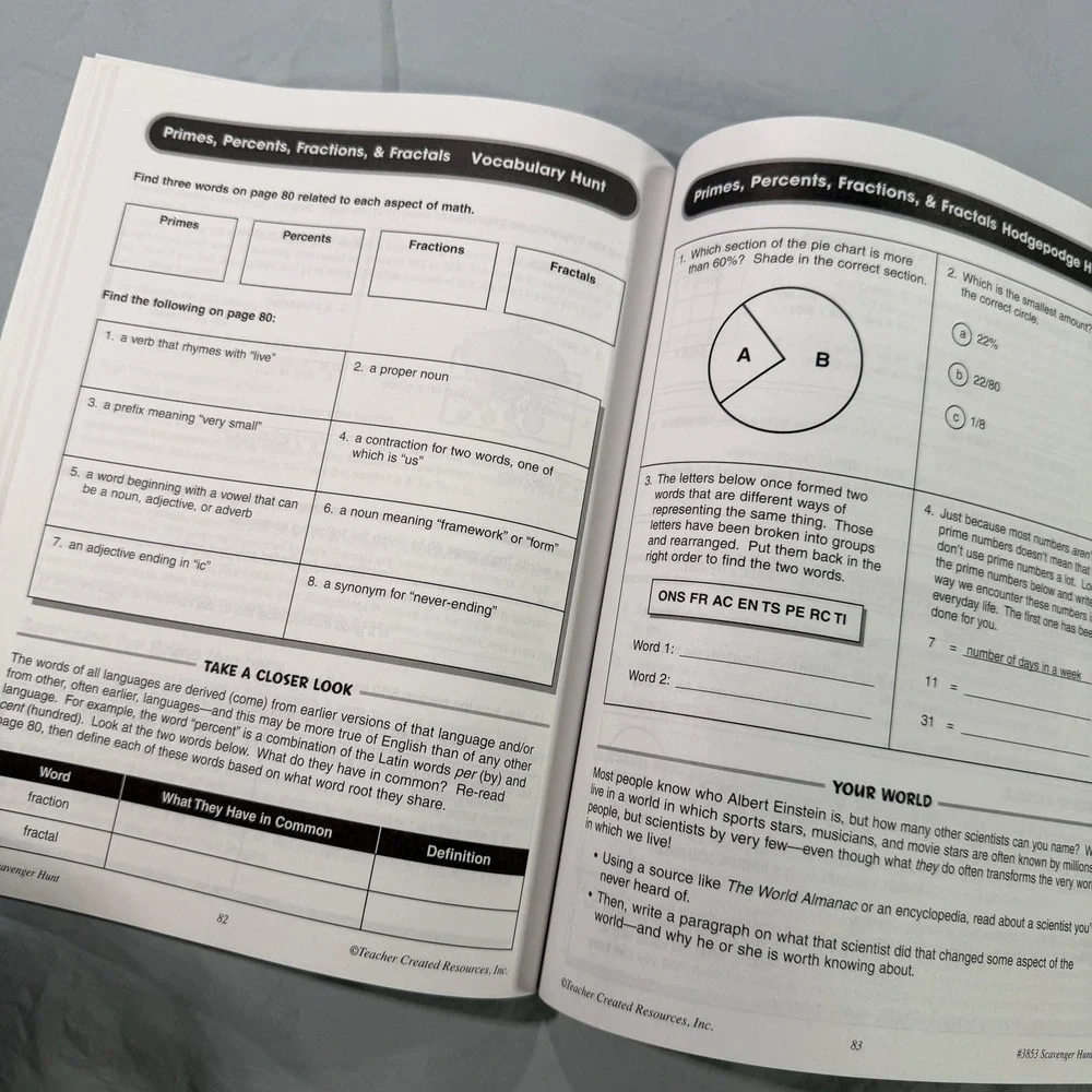 World Almanac for Kids Scavenger Hunts Grades 6-8 Workbook TCR 3853 Paperback
